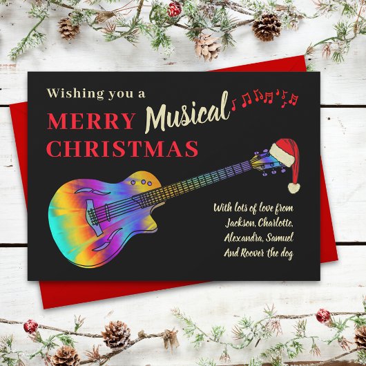 クリスマスギターミュージシャン パーソナライズされた シーズンカード