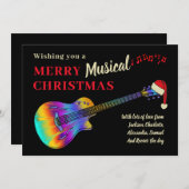 クリスマスギターミュージシャン パーソナライズされた シーズンカード (正面/裏面)