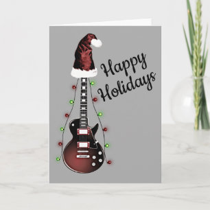 クリスマスギターロッカーミュージシャンホリデーギタリスト カード