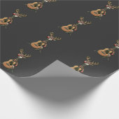 クリスマスギター愛好家トナカイ ラッピングペーパー (角)