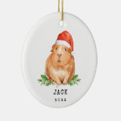 クリスマスギニアピグ動物愛好家ギフトオーナメント セラミックオーナメント (右)