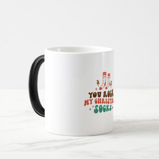 クリスマスギフトあなたロックマイクリスマスソックス モーフィングマグカップ (正面左)