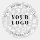クリスマスギフトありがとうビジネスカスタムのロゴ ラウンドシール (正面)
