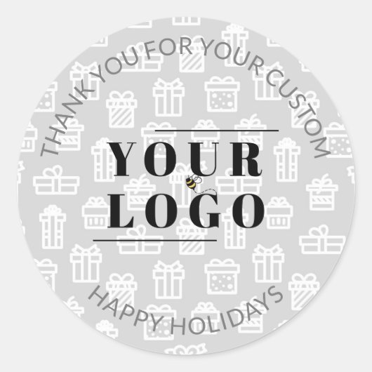 クリスマスギフトありがとうビジネスカスタムのロゴ ラウンドシール (正面)