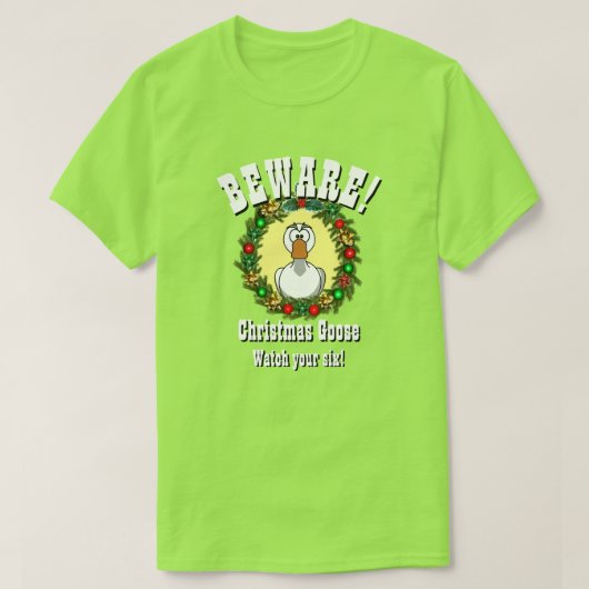 クリスマスギフトおもしろいノベルティクリスマスグースT-Shi Tシャツ (デザイン正面)