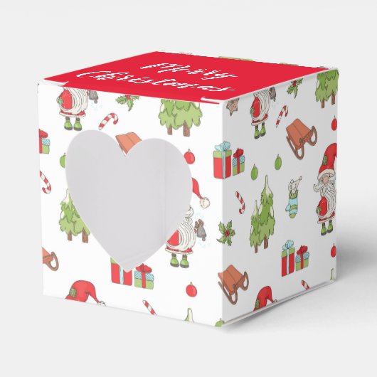 クリスマスギフトお菓子箱 フェイバーボックス (正面サイド)
