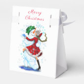 クリスマスギフトお願いボックス雪だるまとガールダンス フェイバーボックス (裏面サイド)
