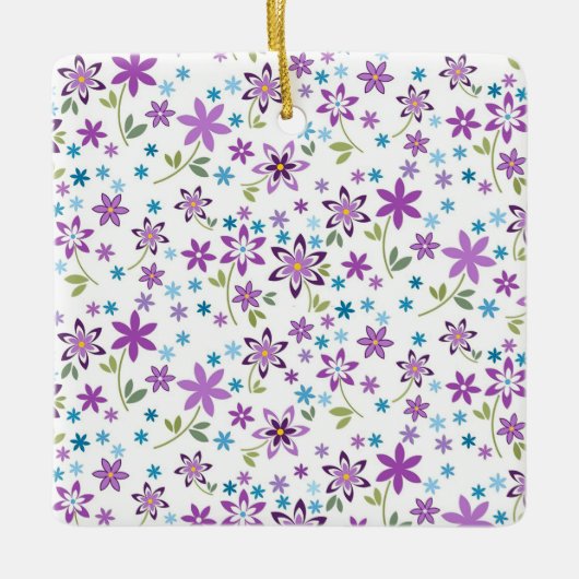 クリスマスギフトかわいいフローラディティ セラミックオーナメント (正面)