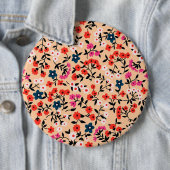 クリスマスギフトかわいい小さな花シームレス 缶バッジ (インサイチュ)