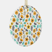 クリスマスギフトかわいい手描きフローラ カラフル セラミックオーナメント (右)