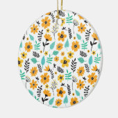 クリスマスギフトかわいい手描きフローラ カラフル セラミックオーナメント (左)