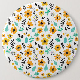 クリスマスギフトかわいい手描きフローラ カラフル 缶バッジ