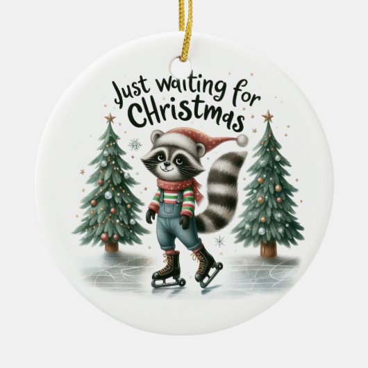 クリスマスギフトがクリスマス待ち セラミックオーナメント (正面)