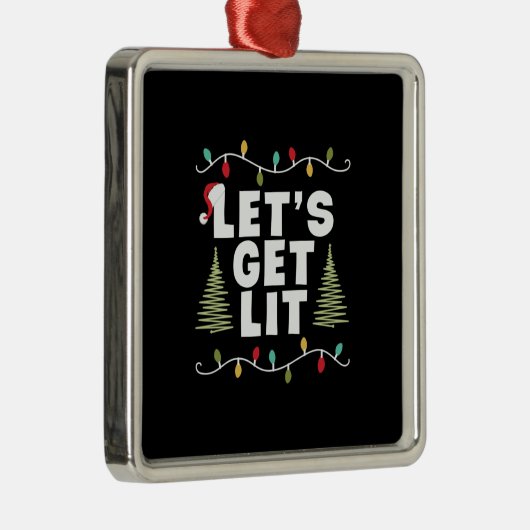 クリスマスギフトが点灯 メタルオーナメント (右)