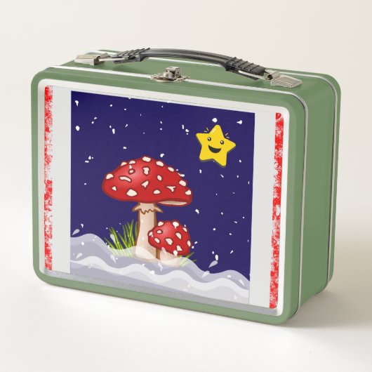 クリスマスギフトきのこ メタルランチボックス (正面)