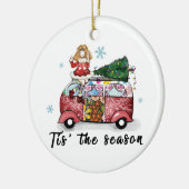 クリスマスギフトこの季節 セラミックオーナメント (左)