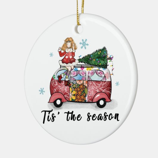 クリスマスギフトこの季節 セラミックオーナメント (左)