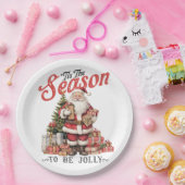 クリスマスギフトこの季節 ペーパープレート (パーティー)