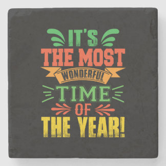 クリスマスギフトそれは最も素晴らしい時間である ストーンコースター
