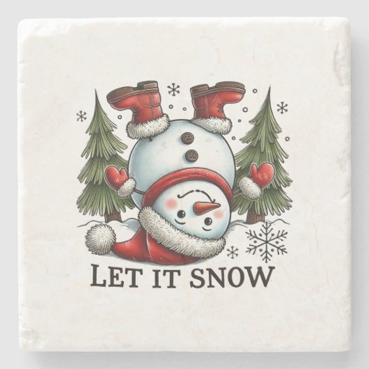 クリスマスギフトそれを雪男 ストーンコースター (正面)