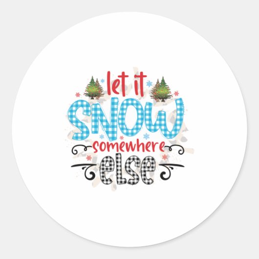 クリスマスギフトで雪を降らせる ラウンドシール (正面)