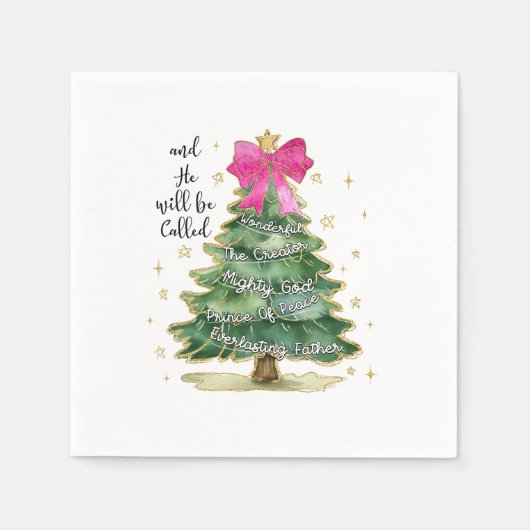 クリスマスギフトと彼はメリークリスマスと呼ばれる スタンダードカクテルナプキン (正面)