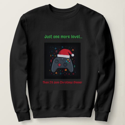 クリスマスギフトにぴったりな面白いゲーマーグッズ スウェットシャツ (デザイン正面)
