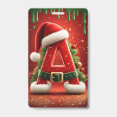 クリスマスギフトのためのイニシャルA バッジ (正面)