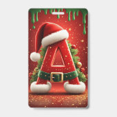 クリスマスギフトのためのイニシャルA バッジ (裏面)