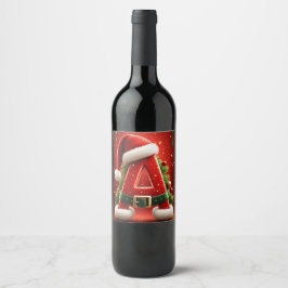 クリスマスギフトのためのイニシャルA ワインラベル