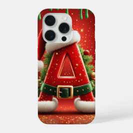 クリスマスギフトのためのイニシャルA iPhone 15 PROケース