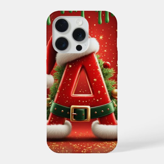 クリスマスギフトのためのイニシャルA iPhoneケース (裏面)