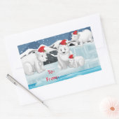 クリスマスギフトのステッカー – ホッキョクグマ 長方形シール (封筒)