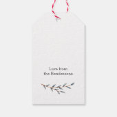 クリスマスギフトのタグ水の色のキツネとリース ギフトタグ (裏面)