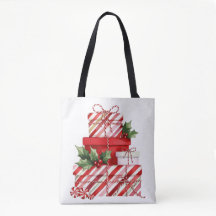 クリスマスギフトの山 キャンディケーン ストライプ