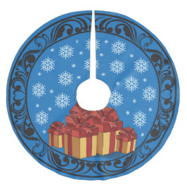 クリスマスギフトの輝き ブラッシュドポリエステルツリースカート