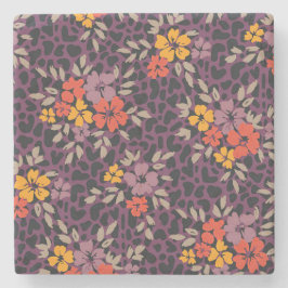 クリスマスギフトはっきりしたオーバーサイズ手絵を描フローラ ストーンコースター