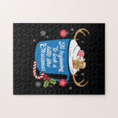 クリスマスギフトはクリスマスのようなラテに見える ジグソーパズル (横)