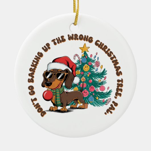 クリスマスギフトは吠えて行かない セラミックオーナメント (正面)