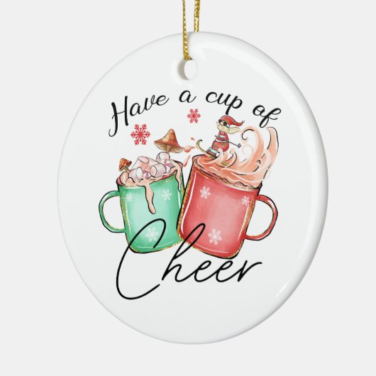 クリスマスギフトは応援一杯 セラミックオーナメント (左)