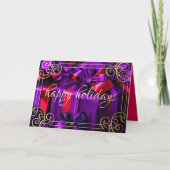 クリスマスギフトをペイントする 紫色のバーガンディ シーズンカード (正面)