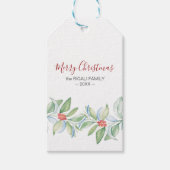 クリスマスギフトエレガントタグウォーターカラー植物学 ギフトタグ (正面)