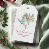 クリスマスギフトエレガントタグシンプルの水色 ギフトタグ