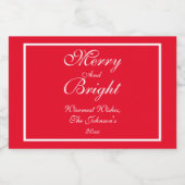 クリスマスギフトカスタムファミリー名レッドミニ リキュールボトルラベル (シングルラベル)