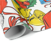 クリスマスギフトカラフルレッドサンタハット ラッピングペーパー (ロールコーナー)