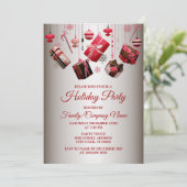 クリスマスギフトカラフル休暇パーティー 招待状 (スタンド正面)