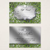 クリスマスギフトカードジュエリーゼブラグリーンヒョウ (正面&裏面)