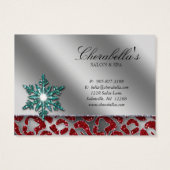 クリスマスギフトカードジュエリーゼブラティール（緑がかった色）ブルーレッド (裏面)