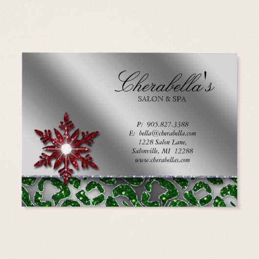 クリスマスギフトカードジュエリーゼブラレッドグリーン (裏面)