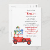 クリスマスギフトカー引っ越しましたホリデームービング ポストカード (正面/裏面)